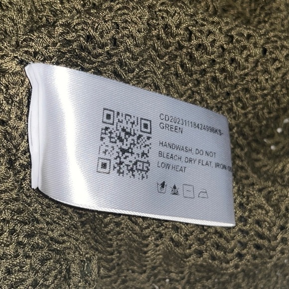 CIDER Olive Green Star Knit Sweater XL Sheer Mesh Pullover Grunge Indie Y2K - Picture 5 of 5